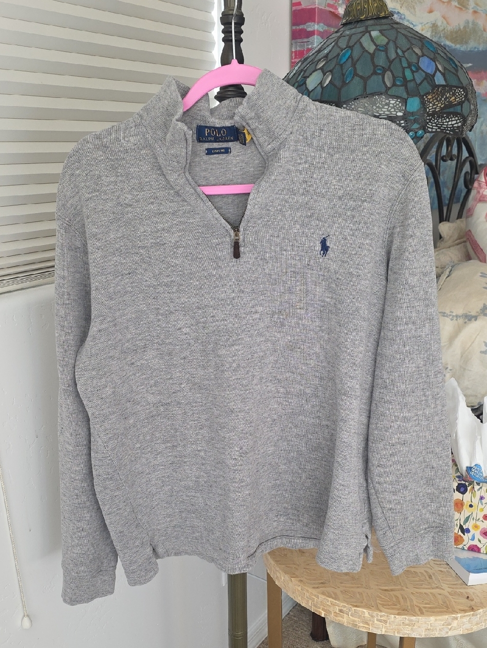 Polo by Ralph Lauren Men's Gray Quarter-Zip Sweater